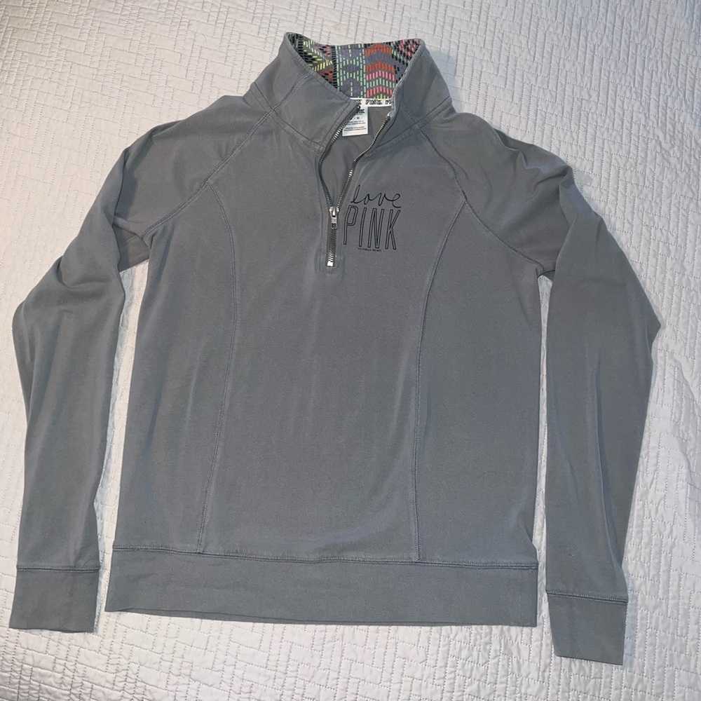 Victoria's Secret PINK Gray Zip-Up Sweater for Women Size Med. as is condition